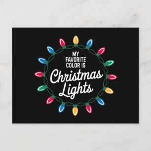 Meine Lieblingsfarbe ist Weihnachtslichter Kranz B Feiertagspostkarte