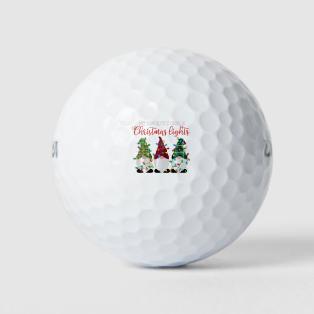 Meine Lieblingsfarbe sind Weihnachtsleuchten, drei Golfball (Vorderseite)