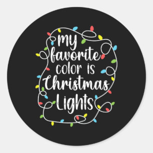 Meine Lieblingsfarbe sind Weihnachtslichter Runder Aufkleber