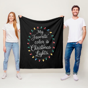 Meine Lieblingsfarbe sind Weihnachtslichter Xmas F Fleecedecke
