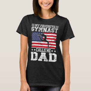 Meine Lieblingsgymnastin nennt mich Vater Usa Flag T-Shirt