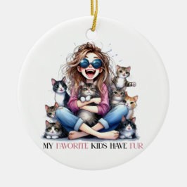 MEINE LIEBLINGSKINDER HABEN VIER KÜSTENKATZEN KERAMIK ORNAMENT