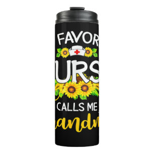 Meine Lieblingskurse nennt mich Oma Sunblumen Moth Thermosbecher