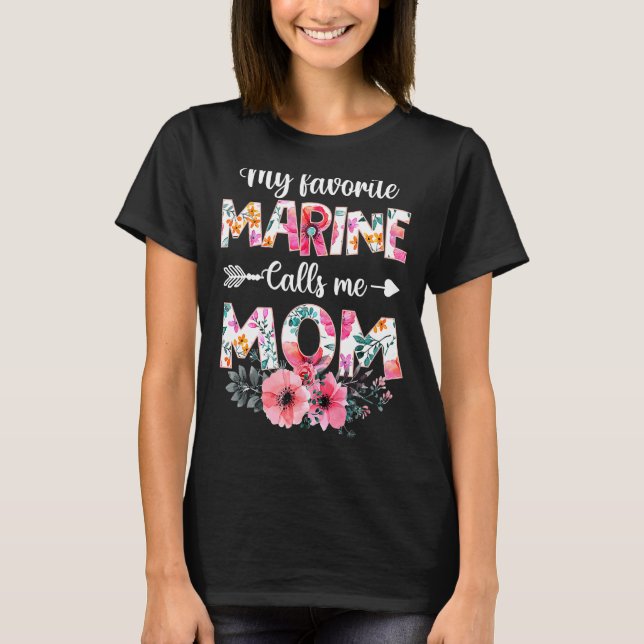 Meine Lieblingsmarine nennt mich Mama Marine Milit T-Shirt (Vorderseite)