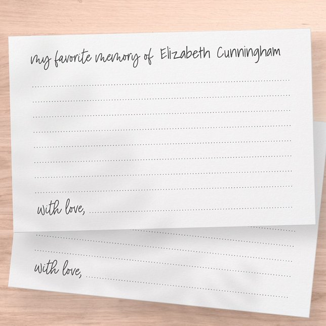 Meine LieblingsMemory-Beerdigung Moderne Gedächtni Briefpapier (Von Creator hochgeladen)