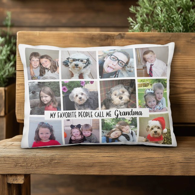Meine Lieblingsmenschen nennen mich Oma - 12 Fotos Dekokissen (Custom Photo Pillow)