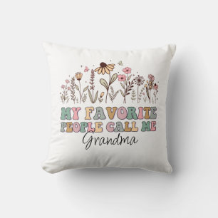 Meine Lieblingsmenschen nennen mich Oma Floral Kissen