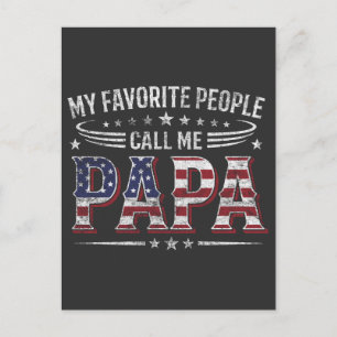 Meine Lieblingsmenschen nennen mich Papa American  Postkarte