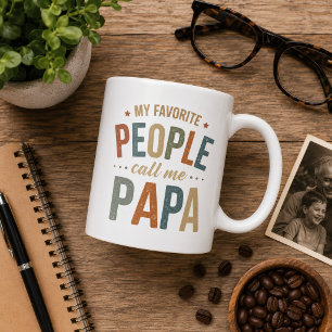 Meine Lieblingsmenschen nennen mich Papa Retro Vin Kaffeetasse