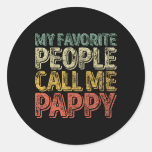Meine Lieblingsmenschen nennen mich Pappy-Shirt Lu Runder Aufkleber