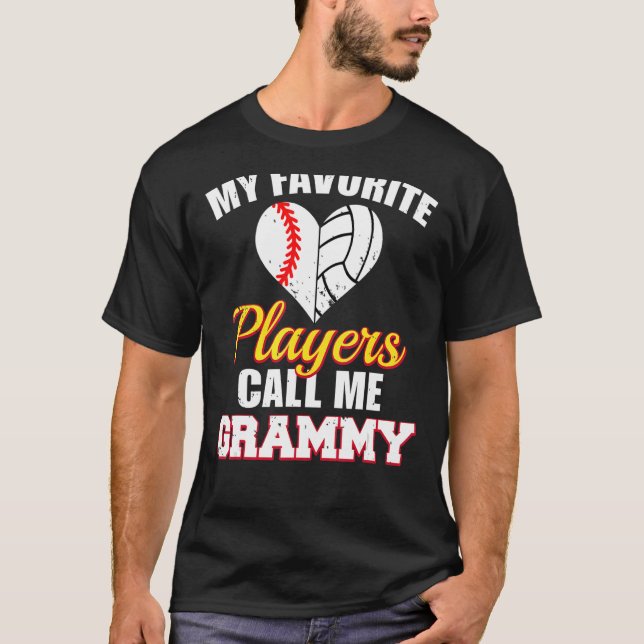 Meine Lieblingspieler nennen mich Grammy Baseball  T-Shirt (Vorderseite)