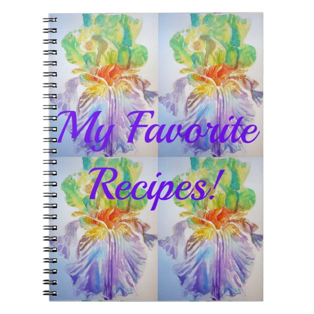 Meine Lieblingsrezepte Iris Blume Notebook Notizblock (Vorderseite)