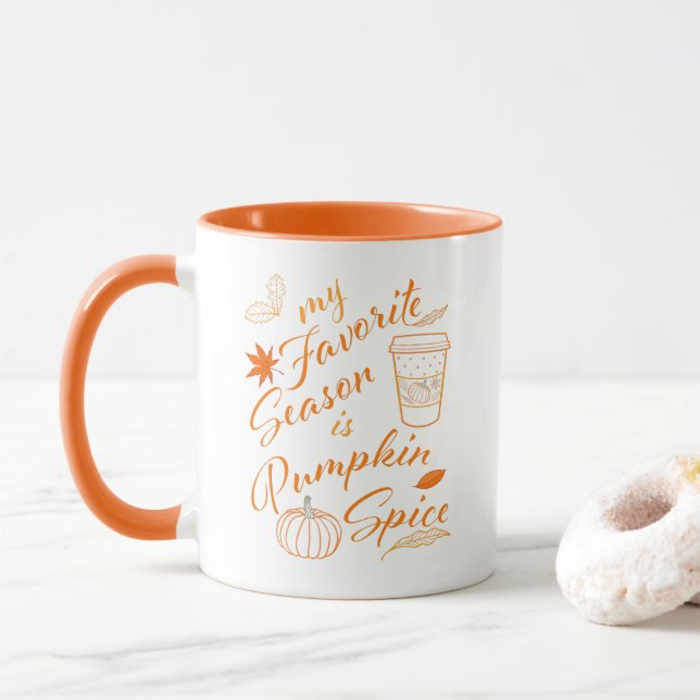Meine Lieblingssaison ist Pumpkin Gewürz Orange De Tasse (Mit Donut)