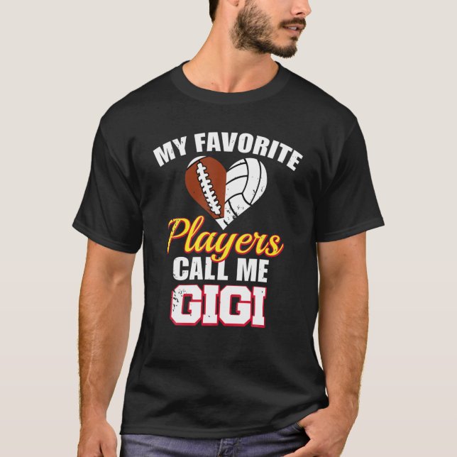 Meine Lieblingsspieler nennen mich Gigi Football V T-Shirt (Vorderseite)