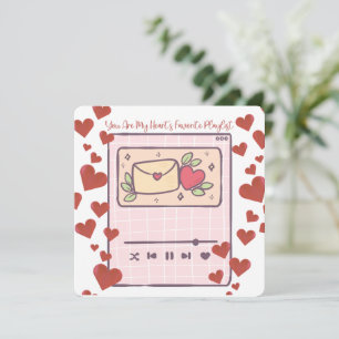 Meine Lieblingsspielliste - Valentinstag-Karte Dankeskarte