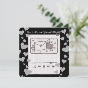 Meine Lieblingsspielliste - Valentinstag-Karte Dankeskarte