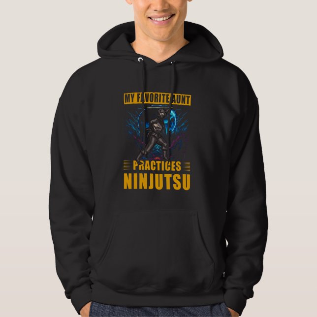 Meine Lieblingstante übt Ninjutsu Ninja Warrior Hoodie (Vorderseite)