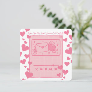 Meine Lieblingswiedergabeliste - Valentinstagskart Dankeskarte