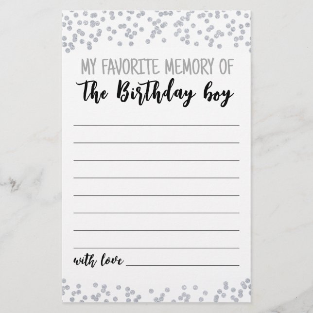 Meine liebste Erinnerung an das Party des Geburtst (Vorderseite)