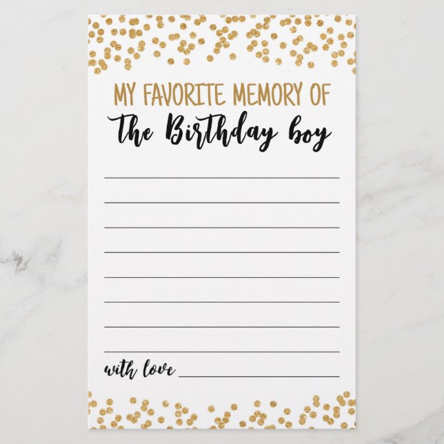 Meine liebste Erinnerung an das Party des Geburtst (Vorderseite)