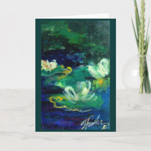 Meine Lilien in '96 Grußkarte Original Kunst Karte