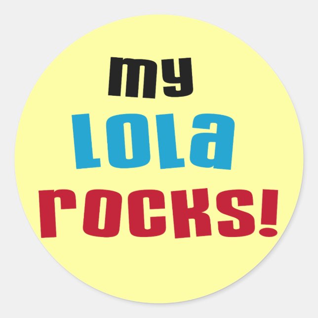 Meine Lola Rocks T - Shirt und Geschenke Runder Aufkleber (Vorderseite)