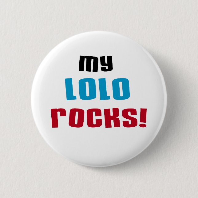 Meine Lolo Rocks T - Shirt und Geschenke Button (Vorderseite)