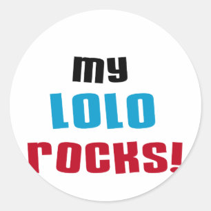 Meine Lolo Rocks T - Shirt und Geschenke Runder Aufkleber