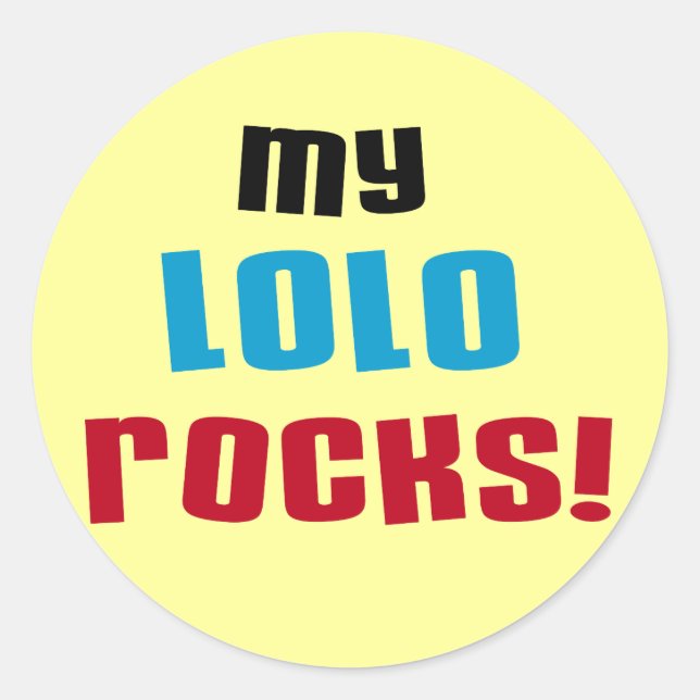 Meine Lolo Rocks T - Shirt und Geschenke Runder Aufkleber (Vorderseite)