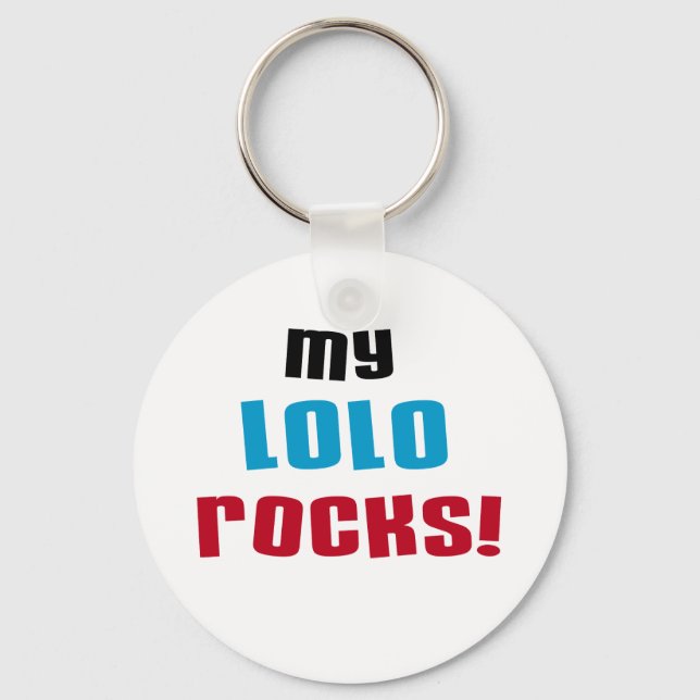 Meine Lolo Rocks T - Shirt und Geschenke Schlüsselanhänger (Vorderseite)