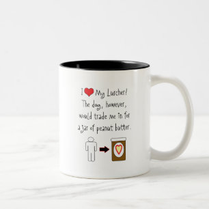 Meine Lurcher-Liebe-Erdnussbutter Zweifarbige Tasse