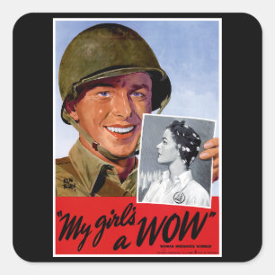Meine Mädchen sind ein Wow Quadratischer Aufkleber