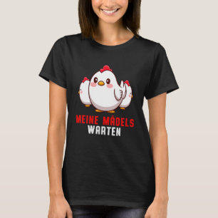 Meine Mädchen warten Hühner Geflügel Küken T-Shirt