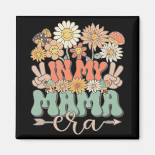 Meine Mama Ära Floral Hippie Groovy Retro Daisy Mu Magnet