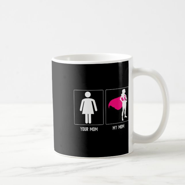 Meine Mama Brustkrebs Überlebende Superhero Mütter Kaffeetasse (Rechts)