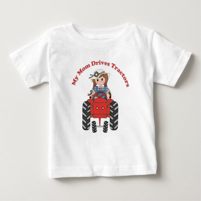 Meine Mama fährt Traktoren Baby T-shirt (Vorderseite)