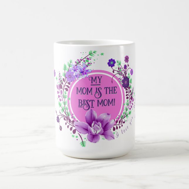Meine Mama ist die beste Mama für Lavendel-Blume Kaffeetasse (Mittel)