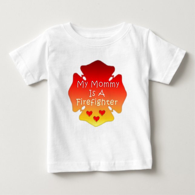 Meine Mama ist ein Feuerwehrmann Baby T-shirt (Vorderseite)