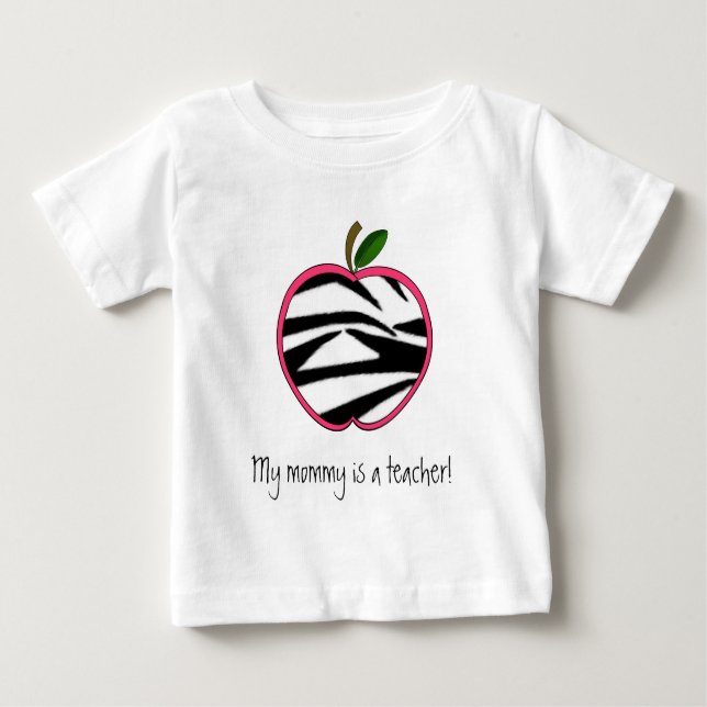 Meine Mama ist ein Lehrer - Zebra-Druck Apple Baby T-shirt (Vorderseite)