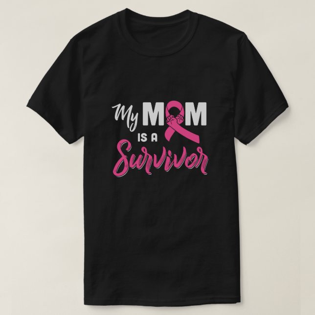 Meine Mama ist eine überlebende Brustkrebs-Sohn-To T-Shirt (Design vorne)