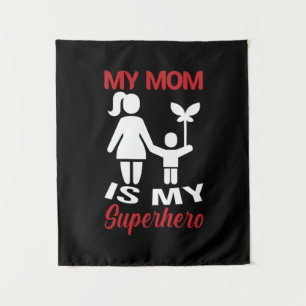 Meine Mama ist meine Superheldin Wandteppich