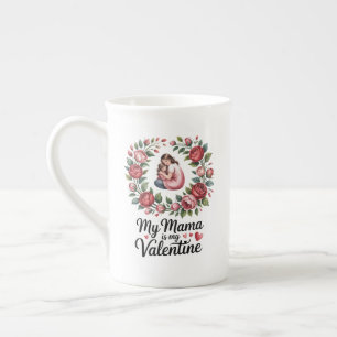 Meine Mama ist meine Valentinsgruß-Blumenkranz-Ill Prozellantasse