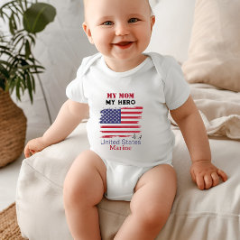 Meine Mama Mein Held ist eine US-Marine Baby Strampler