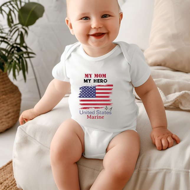 Meine Mama Mein Held ist eine US-Marine Baby Strampler (Von Creator hochgeladen)