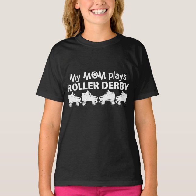 Meine Mama spielt Roller Derby, Roller Skaten T-Shirt (Vorderseite)