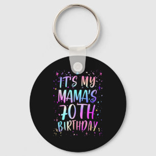 Meine Mama wird 70 Jahre alt - Farbige Happy 70 Ja Schlüsselanhänger