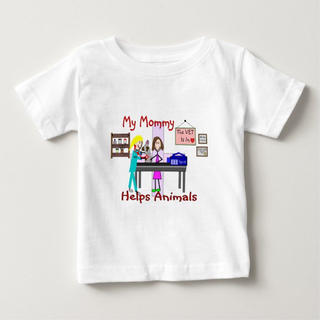 Meine Mami hilft Tieren - Tierärztliche Kindergesc Baby T-shirt (Vorderseite)