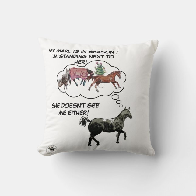 MEINE MARE IST IN DER SAISON, FALSCHES PFERD-COMIC KISSEN (Vorderseite)