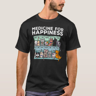 Meine Medizin für das Glück heißt Katzen jeden Tag T-Shirt