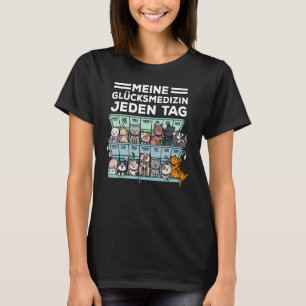 Meine Medizin für Glück heißt Katzen jeden Tag ki T-Shirt